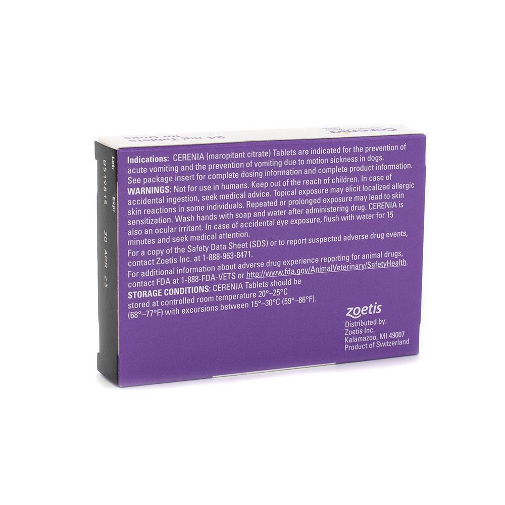 Cerenia Tablets to Prevent Vomiting in Dogs VetRxDirect 24mg, 4