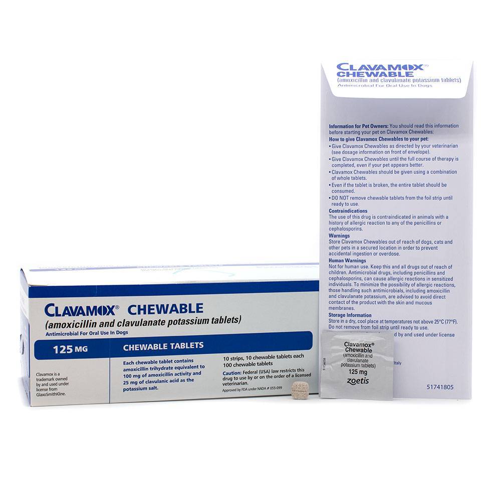 Clavamox Chewable Tablets For Dogs Amoxicillin Clavulanate Vetrxdirect