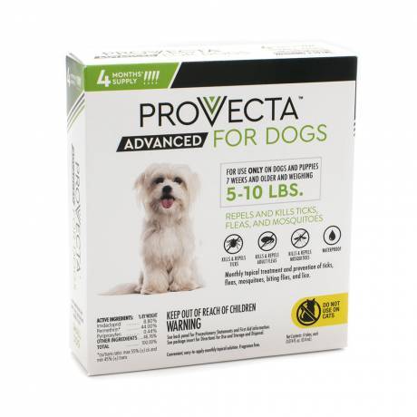 Provecta Advanced - for Small Dogs 5-10lbs, 4 Months' Supply Kills Fleas and Ticks