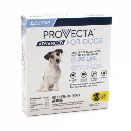 Provecta Advanced - for Medium Dogs 11-20lbs, 4 Months' Supply Kills Fleas