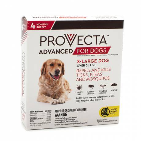 Provecta Advanced - for X-Large Dogs Over 55lbs, 4 Months' Supply Kills Fleas