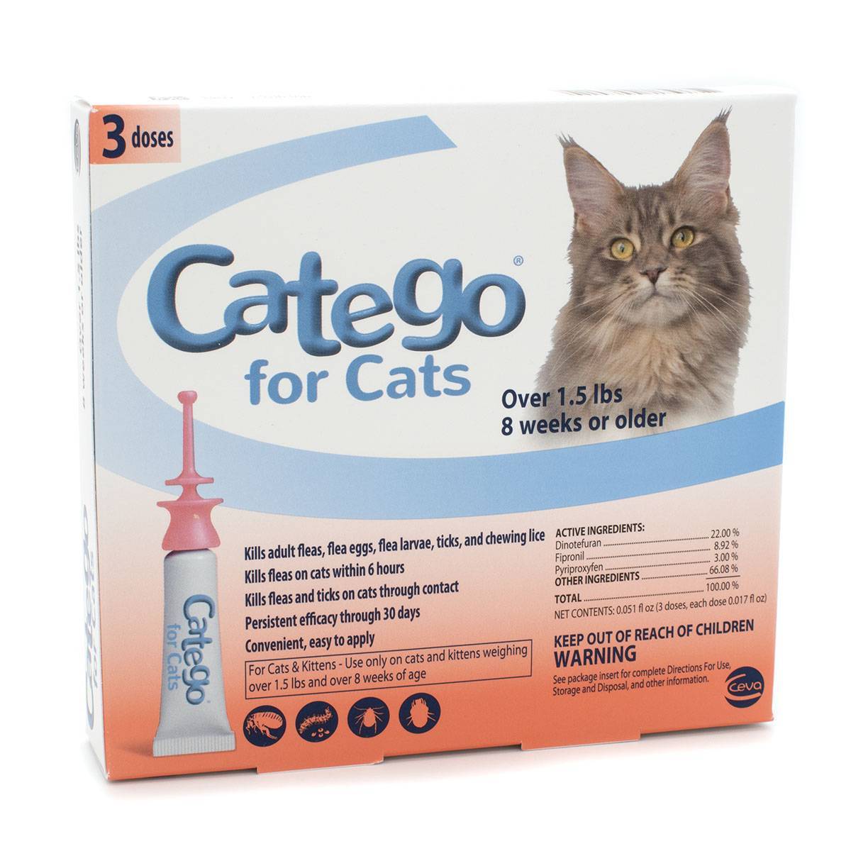 Catego for Cats Monthly Flea Preventative for Cats VetRxDirect