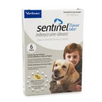 Sentinel Flavor Tabs for Dogs 51-100 lbs, 6 Month Supply; ?>