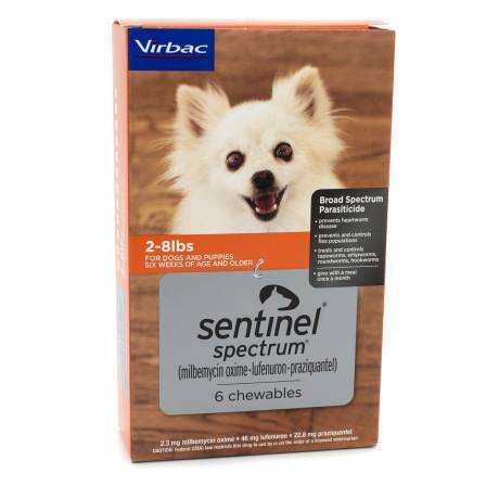 Sentinel Spectrum for Dogs - 2-8 lbs, 6 Month Supply Heartworm and Flea Preventative Dewormer