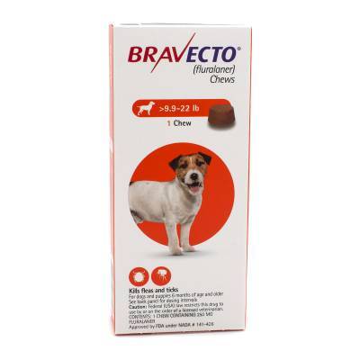 Bravecto (fluralaner) Chews 250mg, 10-22lb, 1 Pack