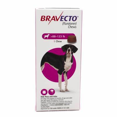 Bravecto (fluralaner) Chews 1400mg, 88.1-123lb, 1 Pack