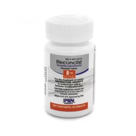 Reconcile (fluoxetine) for Dogs Separation Anxiety- 8mg, 8.8 - 17.6 lbs, Bottle of 30 Tablets
