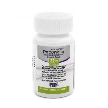 Reconcile (fluoxetine) for Dogs Separation Anxiety- 32mg, 35.3 - 70.4 lbs, Bottle of 30 Tablets 16mg, 17.7 - 35.2 lbs