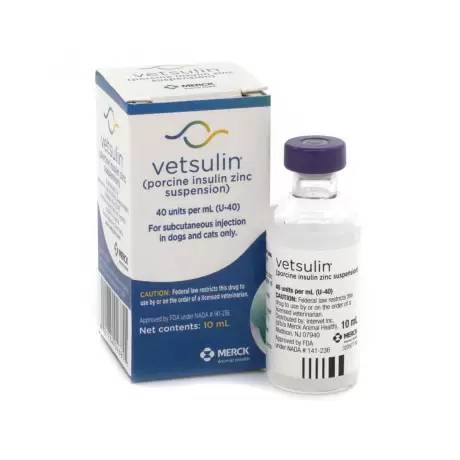 Vetsulin for Dogs and Cats Diabetes - Insulin Vial, 40units/mL (U-40), 10mL