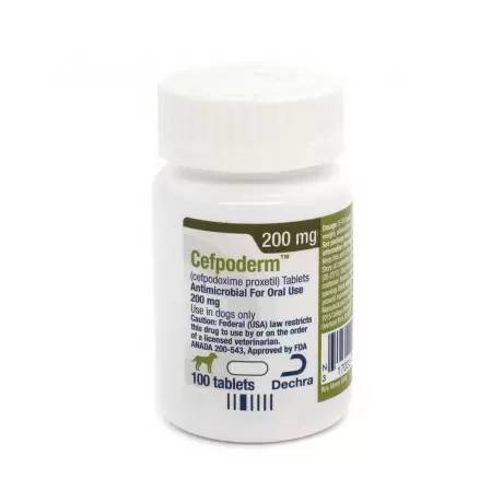 Cefpoderm Antibiotic for Dogs (cefpodoxime proxetil) - 200mg Tablet