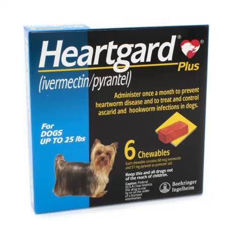 Heartgard PLUS Chewables for Dogs Heartworm - 1-25 lbs, 6 Month Supply