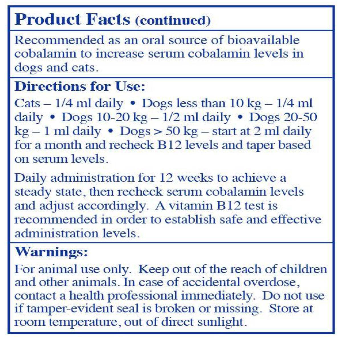 Rx B12 Oral Cyanocobalamin for Pets VetRxDirect