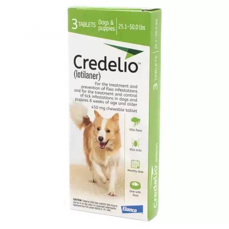 Credelio for Dogs (lotilaner) - 3 Chewable Tablets Fleas and Ticks 25.1-50lbs