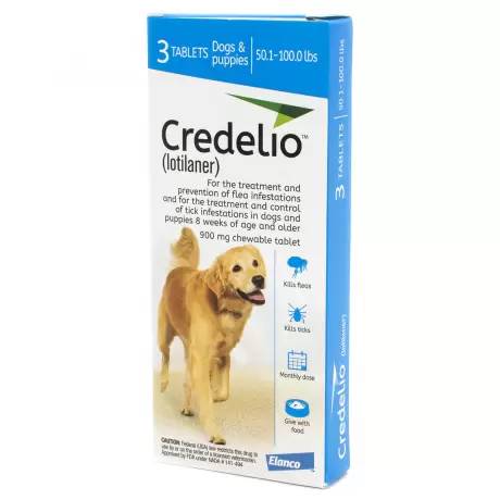 Credelio for Dogs (lotilaner) - 3 Chewable Tablets Fleas and Ticks 50.1-100lbs