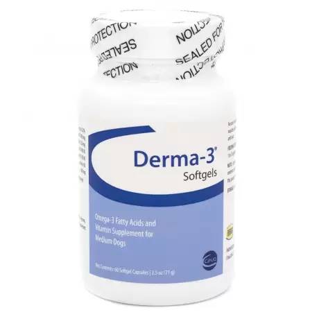 Derma-3 Omega-3 - Medium Breeds of Dogs, 60 Softgel Capsules