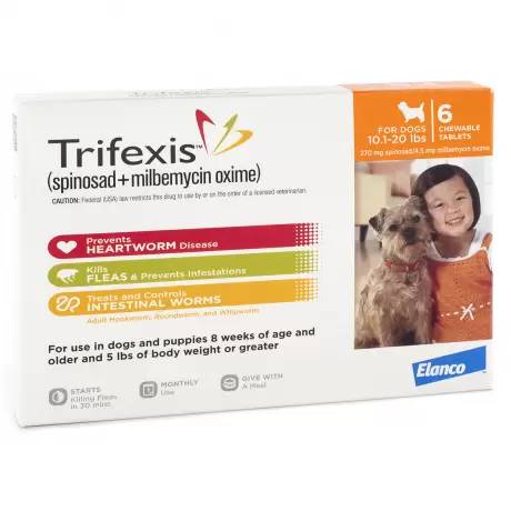 Trifexis - for Dogs 10.1-20 lbs Heartworm and Flea Chewable Tablets, 6 Month Supply