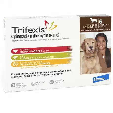 Trifexis - for Dogs 60.1-120 lbs Heartworm and Flea Chewable Tablets, 6 Month Supply