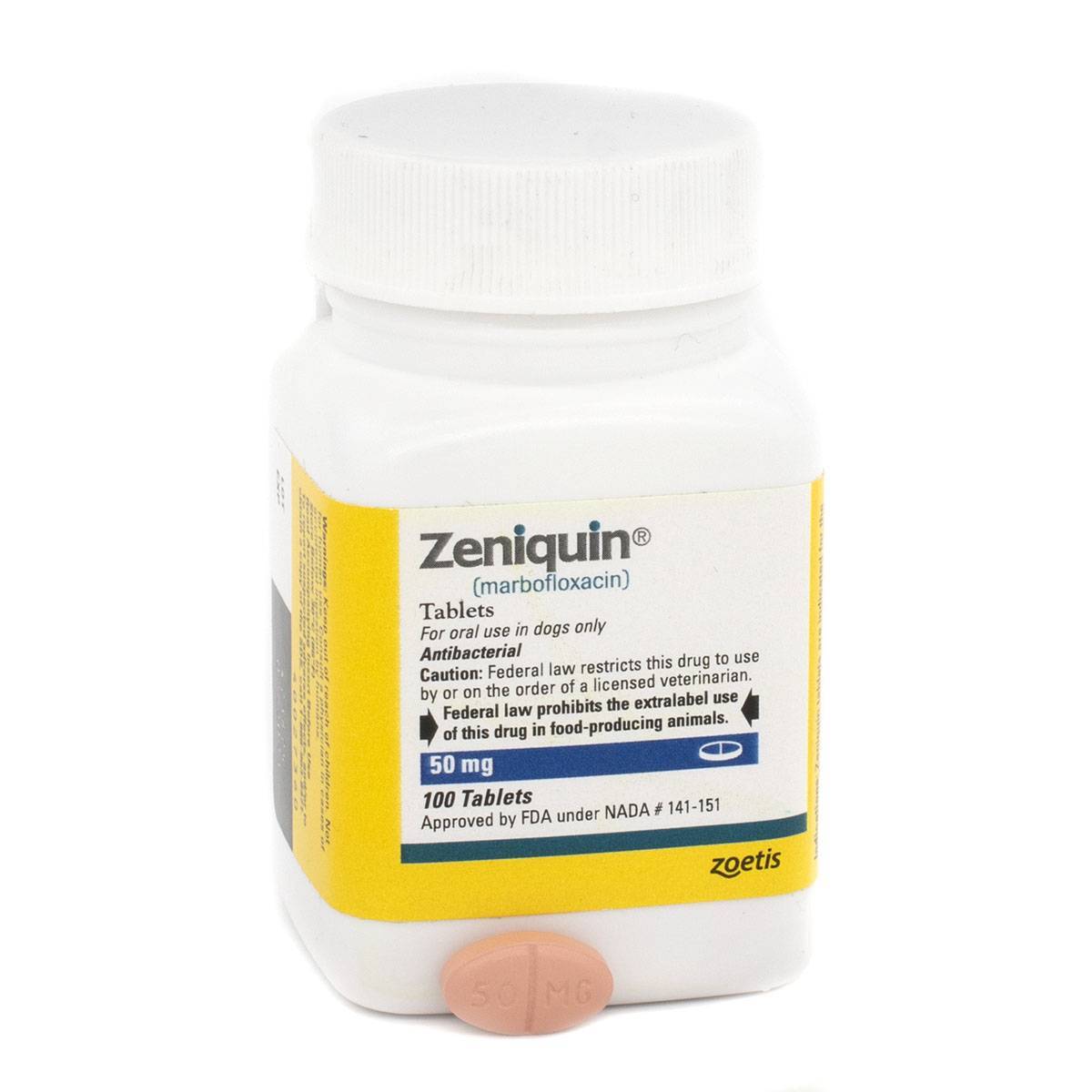 Marbofloxacin Zeniquin for Dogs and Cats VetRxDirect 200mg Tablet