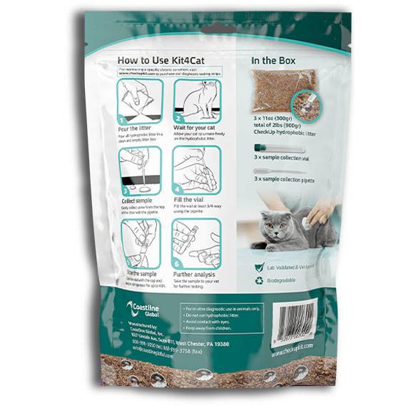 Kit4Cat Cat Urine Sample Collection Kit VetRxDirect Pharmacy 3 X 11oz (300g) Bags