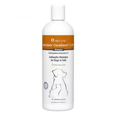 VetraSeb CeraDerm C 4% for Dogs and Cats - Antiseptic Shampoo, 8oz (237mL)