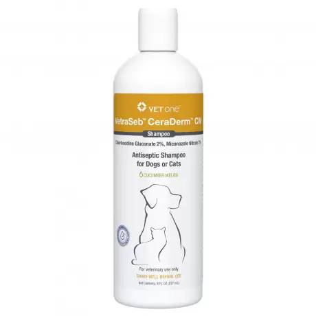 VetraSeb CeraDerm CM - Antiseptic Shampoo for Dogs and Cats, 8oz (237mL)