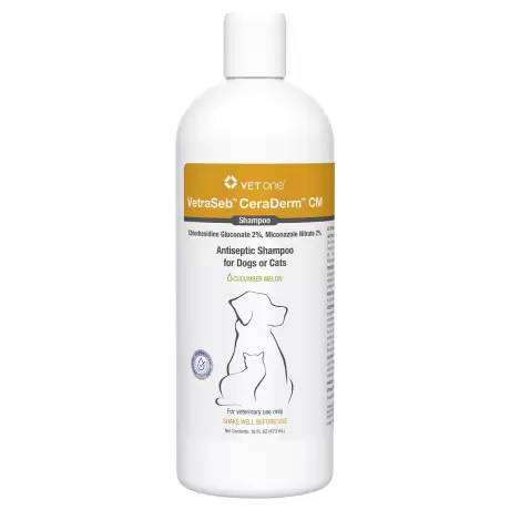 VetraSeb CeraDerm CM - Antiseptic Shampoo for Dogs and Cats, 16oz (473mL)