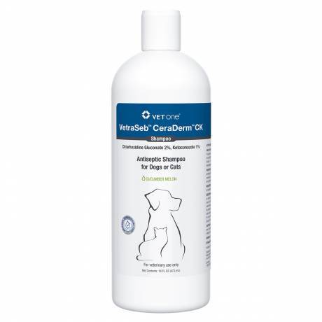 VetraSeb CeraDerm CK - Antiseptic Shampoo for Dogs and Cats, 16oz (473mL)