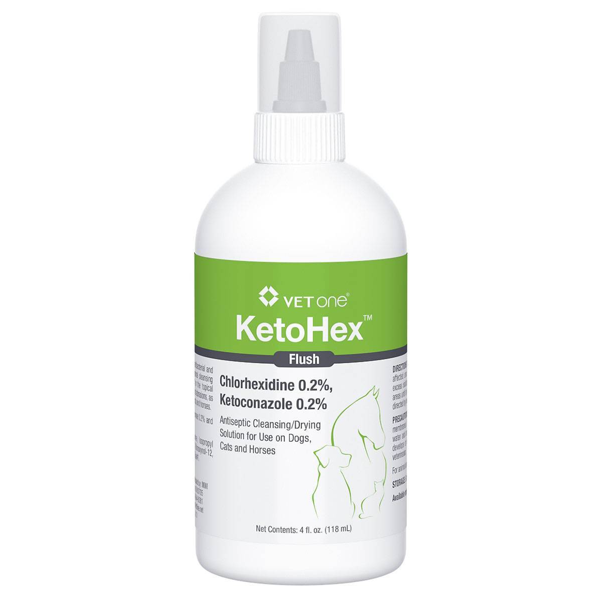 KetoHex 2 Chlorhexidine + 1 Ketoconazole VetRxDirect Shampoo, 8oz Bottle