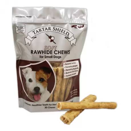 Tartar Shield - Small Dogs, 30 Soft Rawhide Chews Veterinary Accepted