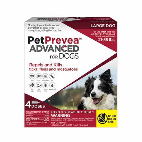 PetPrevea Advanced Flea and Tick Prevention for Dogs - 21-55lbs, 4 Month Supply