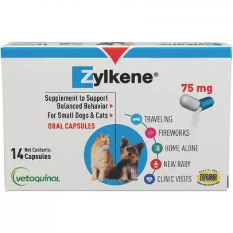 Zylkene Behavior Supplement for Small Dogs and Cats - 75mg, 14 Capsules