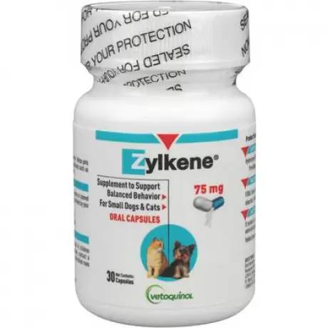 Zylkene Behavior Supplement for Small Dogs and Cats - 75mg, 30 Capsules