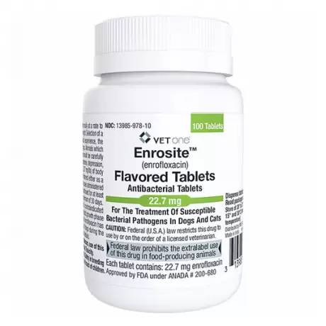 Enrosite (enrofloxacin) - 22.7mg Flavored Tablets for Dogs and Cats