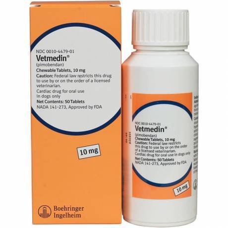 Vetmedin (pimobendan) Chewable Tablets for Dogs - 10mg, 50 Tablet Bottle