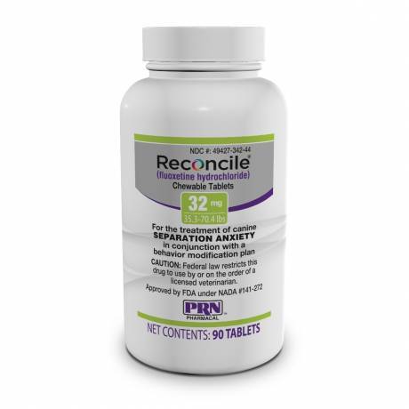Reconcile for Dogs (fluoxetine) - 32mg, 35.3 - 70.4 lbs, Bottle of 90 Tablets
