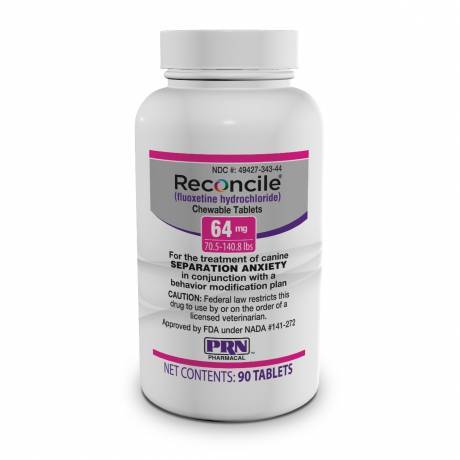 Reconcile for Dogs (fluoxetine) - 64mg, 70.5 - 140.8 lbs, Bottle of 90 Tablets
