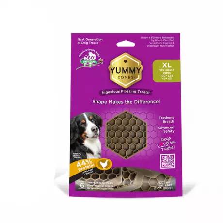 Yummy Combs Flossing Treats for Dogs - X-Large over 100 lbs, 6 Treats
