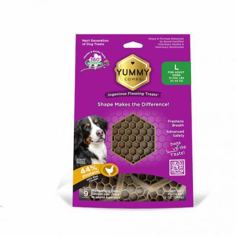 Yummy Combs Flossing Treats for Dogs - Large 51-100 lbs, 9 Treats