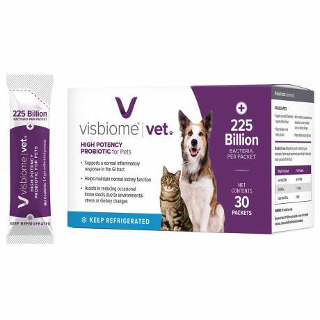Visbiome Vet Probiotic for Dogs and Cats - 225 Billion Bacteria, 30 Packets