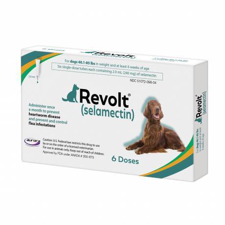 Revolt (selamectin) for Dogs Preventative - 40.1-85 lbs, 6 Month Supply