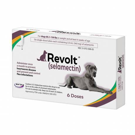 Revolt (selamectin) for Dogs Preventative - 85.1-130 lbs, 6 Month Supply