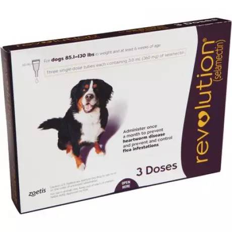 Revolution (selamectin) for Dogs - 85.1-130 lbs, 3 Month Preventative Supply