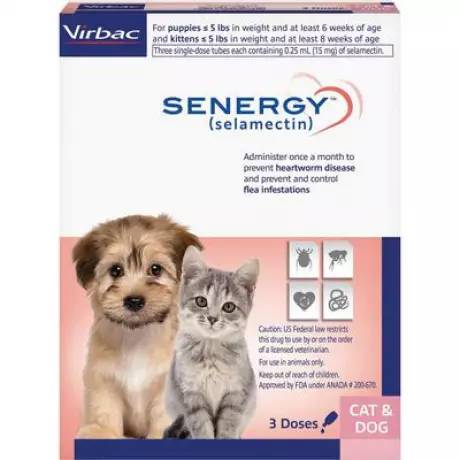 Senergy (selamectin) for Cats - Kittens Up to 5 lbs, 3 Month Preventative Supply