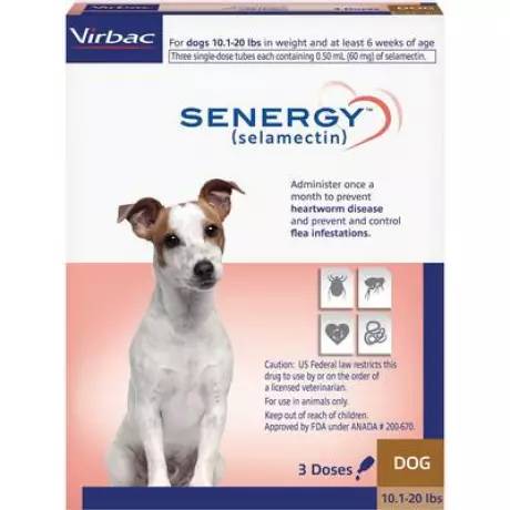 Senergy (selamectin) for Dogs 10.1-20 lbs, 3 Month Preventative Supply