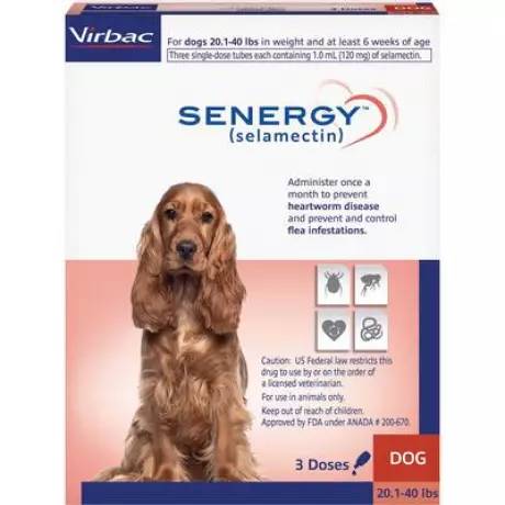 Senergy (selamectin) for Dogs 20.1-40 lbs, 3 Month Preventative Supply
