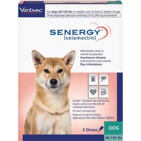 Senergy (selamectin) - Dogs 40.1-85 lbs, 3 Month Preventative Supply