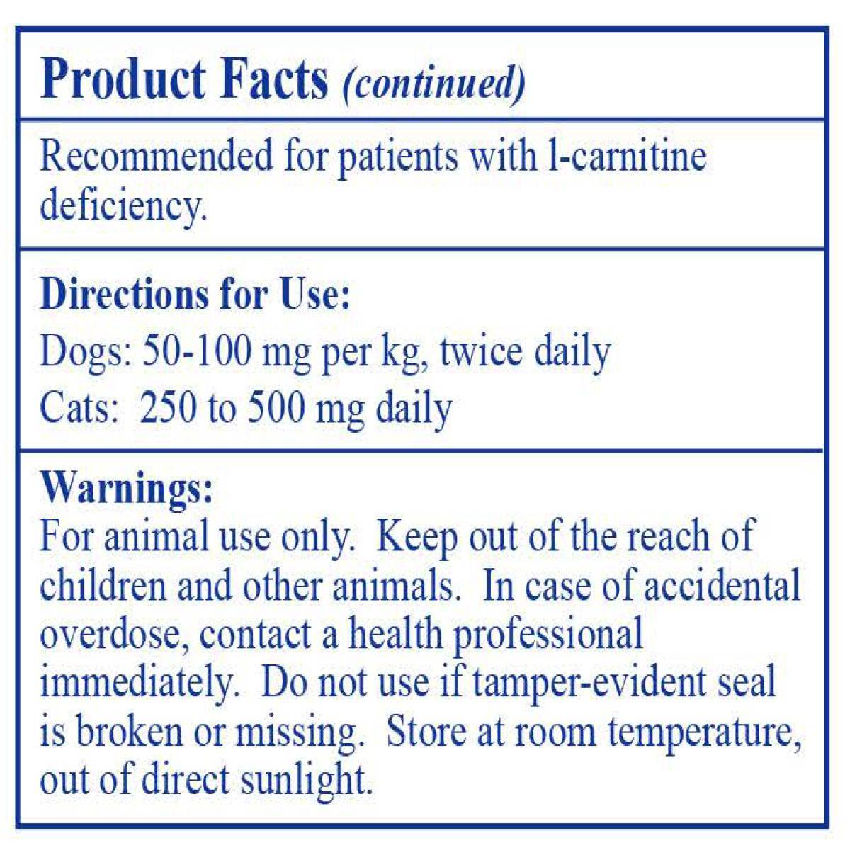 how much l carnitine do dogs need