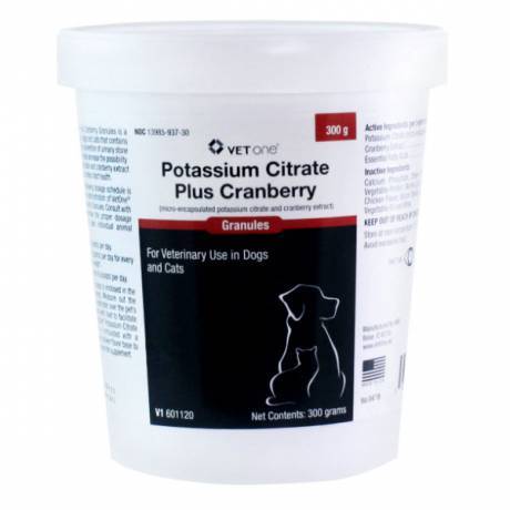 VetOne Potassium Citrate - Plus Cranberry for Dogs and Cats, 300g Granules