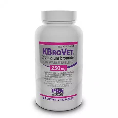 K-BroVet for Dogs Controls Seizures (Potassium Bromide for Epilepsy in Dogs) - CA1 250mg, 180 Chewable Tablets