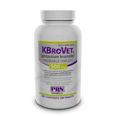 K-BroVet for Dogs Controls Seizures (Potassium Bromide for Epilepsy in Dogs) - CA1 500mg, 180 Chewable Tablets